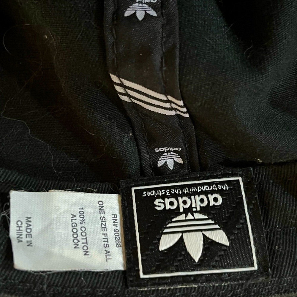 ADIDAS Originals 90288 Strapback Relaxed Adjustable Cap Black Hat Three Stripes - Picture 9 of 11